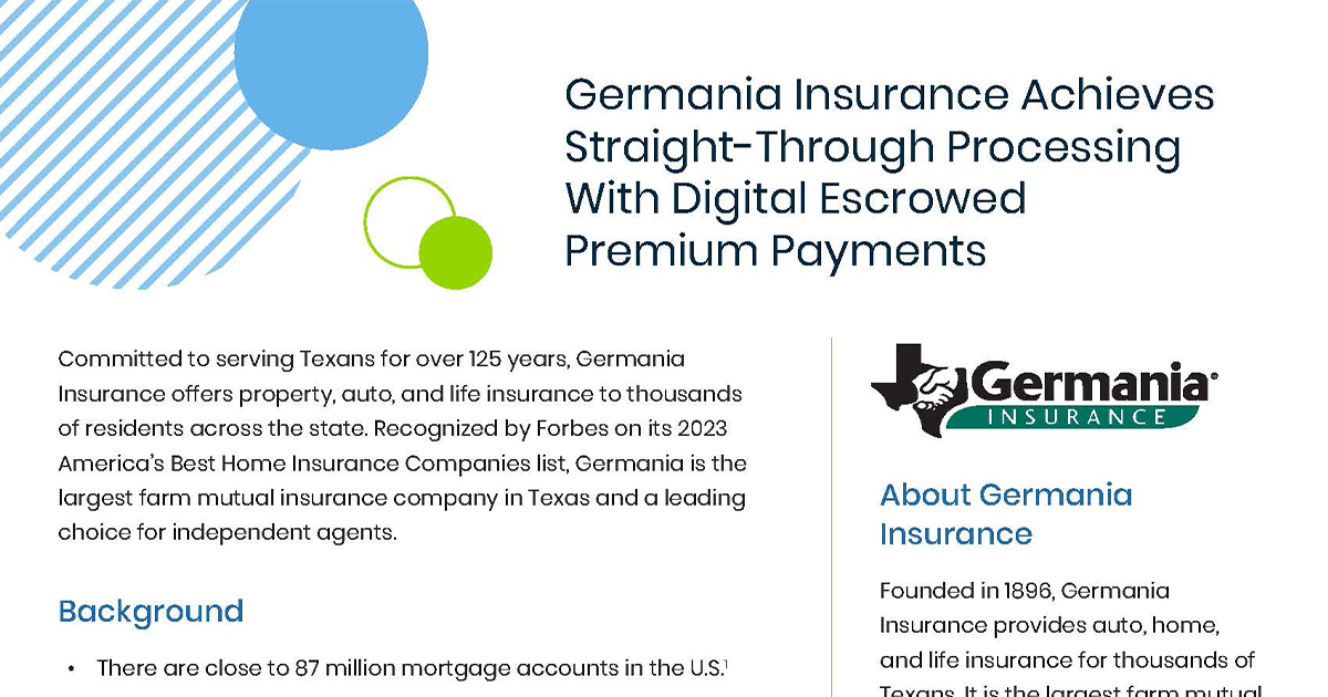 Germania Insurance Escrow Premium Pay Success Story Illustration